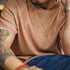 Vintage Orange Knit T-Shirt – Men’s Loose Fit Summer Street Tee